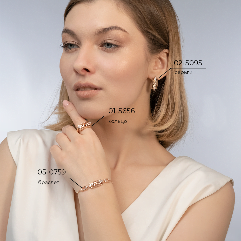 Серьги «Впечатление» с английским замком из комбинированного золота c натуральными топазами white 02-5095-00-201-1111