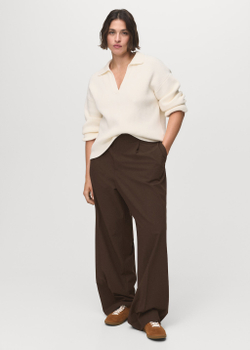 Брюки с широкими штанинами и низкой посадкой