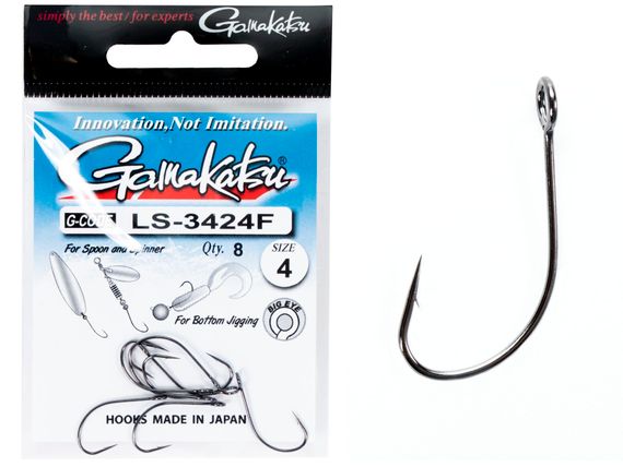 Крючки Gamakatsu LS-3424F NEW LABEL HOOKS BLACK разм. 04 8шт.