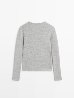 Massimo Dutti Футболка с длинными рукавами, серый меланж