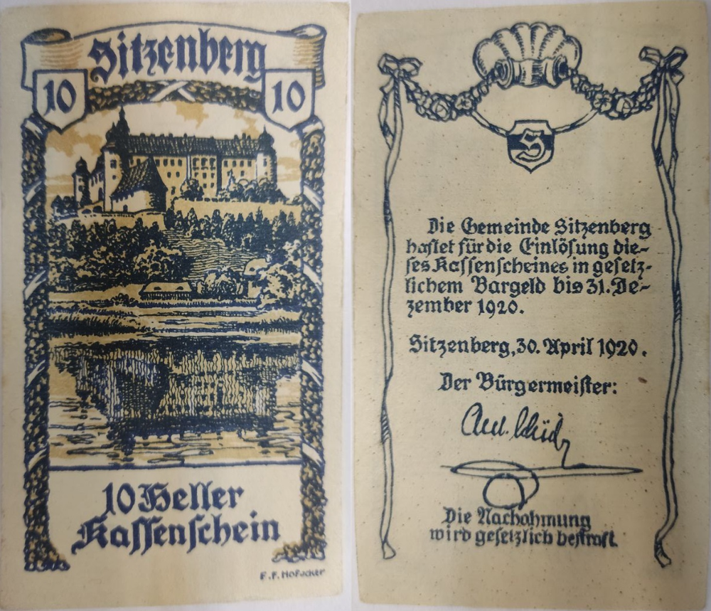 Австрия 10 геллеров Зитценберг 1920 aUNC