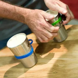 Набор стаканов Klean Kanteen Steel Cup 10oz (296 мл) + силиконовые держатели, - 4 шт