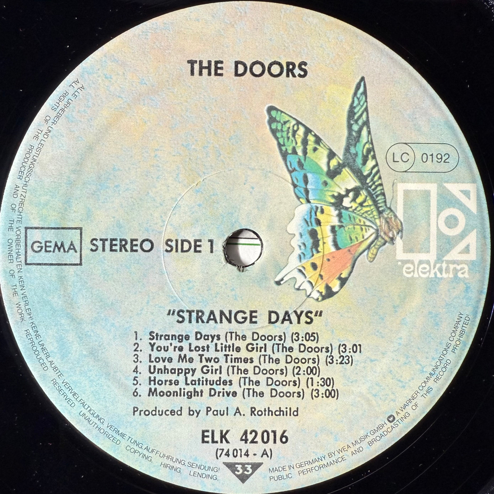 The Doors ‎– Strange Days (Германия 1981г.)