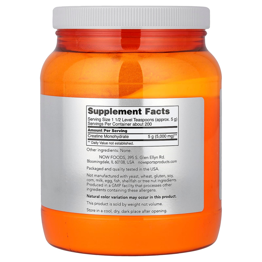 NOW Foods, Sports, моногидрат креатина, 1 кг (2,2 фунта)
