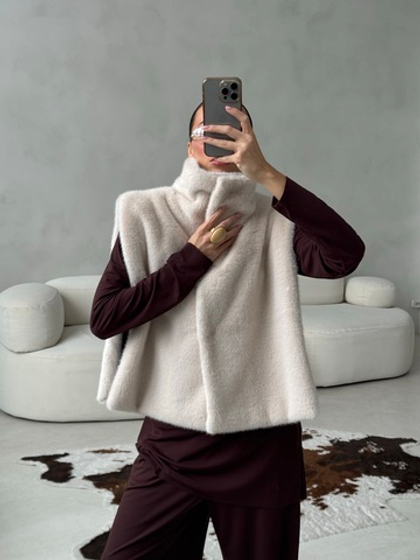 Жилет-манишка норка (светло-бежевый)