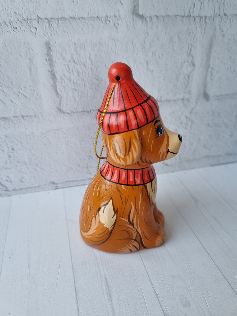 Пёс Барбоскин ёлочная игрушка из фарфора