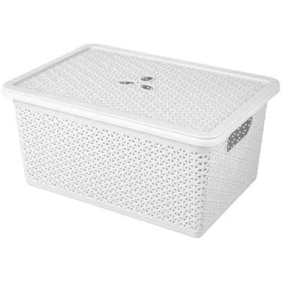 Корзина универсальная Wenge прямоугольная 20л, 430х205мм с крышкой (светло-серый)