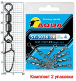 Карабин с вертлюгом для рыбалки SY-3036 №12 (упк. 8 шт.)