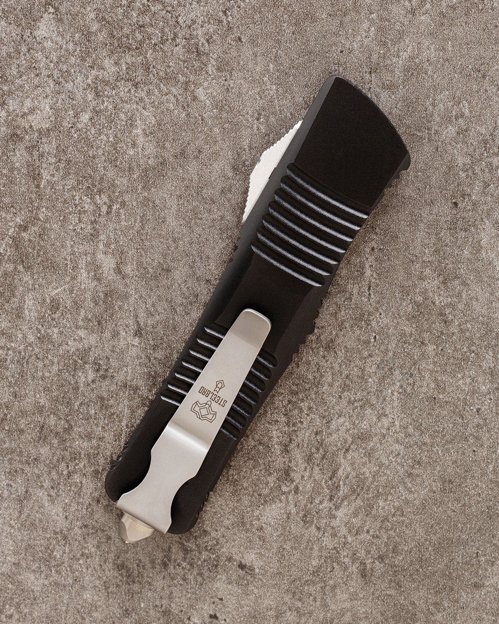 Автоматический складной нож SteelBro Troodon S/E Stonewash VG-10 139-10 (черный)