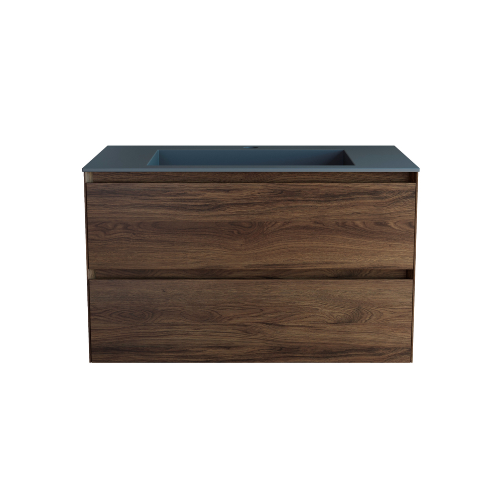 Тумба под раковину Vincea Luka 800 подвесная, 2 выкатных ящика soft-close, С.Oak