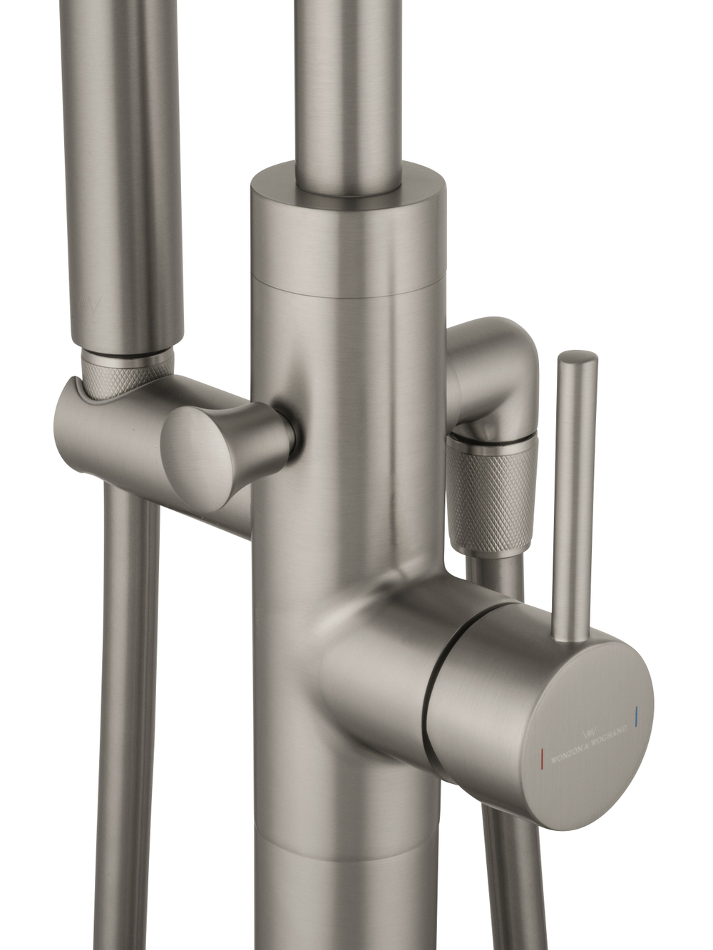 Смеситель для ванны напольного монтажа WONZON & WOGHAND STICK, Брашированный никель (WW-88649017-BN)
