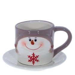 GAEM Чашка с блюдцем "Снеговик", 150 мл, L13 W12 H8 см