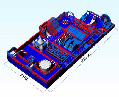Коммерческий надувной парк «Космоленд», 48,6*23,7*7,5 м