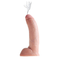 Телесный фаллоимитатор-реалистик 23см с функцией семяизвержения PipeDream King Cock Squirting 9 Dildo with Balls 5603-21