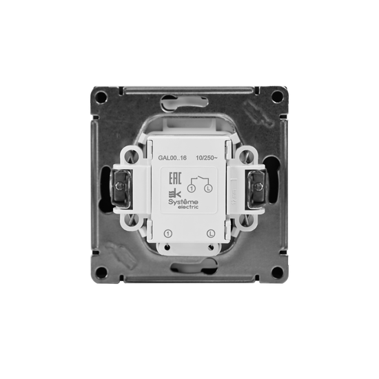 Выключатель кнопочный 1-кл. ArtGallery 10А с подсветкой механизм аквамарин SE GAL001116