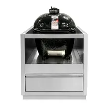 Тумба-основание для овальных керамических грилей Primo XL и Oval 300 Family с выдвижным ящиком, нержавеющая сталь, 90x82х61 см, Ontario, KuhniGrill