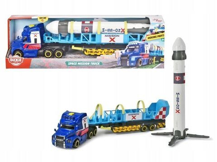 Игрушечный транспорт Dickie Toys City - Грузовик с прицепом, везущим космическую ракету/ со звуком и светом 3747010