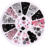 Serebro Стразы в карусели (черный,розовый,серебро), 1,5-4 мм