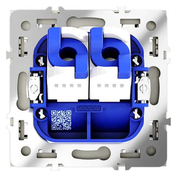 Розетка компьютерная встраиваемая VOLTUM S70 двойная RJ45+RJ45 кат.6, (сталь)