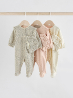 Комбинезон / Cлип и шапочка в комплекте для девочек Next AA5-449, 3 шт., Бежевый