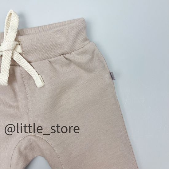 Брюки "Облака" из футера с начесом, Бежевые