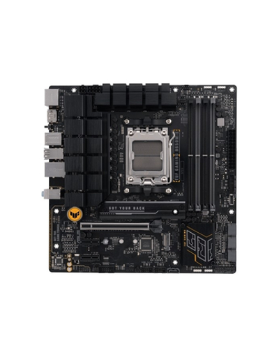 Материнская плата ASUS TUF GAMING B650M-E (Socket AM5, mATX, 4xDDR5(128GB), HDMI 2.1/2xDP/1xPCIe 4.0x16/2xPCIe 4.0, 1xLAN (2.5GbE), 4xSATA 6Gb/s, 2xM.2, 1xType-C, 3xUSB 3.2, 4xUSB 2.0)