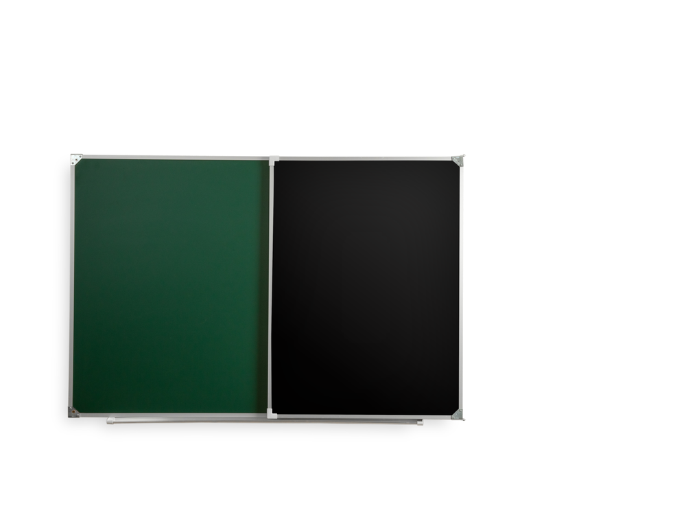 Двухэлементная(П) магнитная полимерная школьная доска 2550х1000 комбинированная(зеленый\черный)