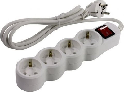 Сетевой фильтр 5BITES 4 роз. 1,8 м белый