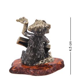 Народные промыслы AM-4047 Фигурка «Кот Гусляр» (латунь, янтарь)