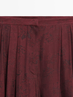 Massimo Dutti Широкие брюки с принтом и свободным кроем, цвет жженого апельсина