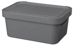 Контейнер с крышкой универсальный для хранения «LUXE», серый, 38*27,6*14 см, 12л