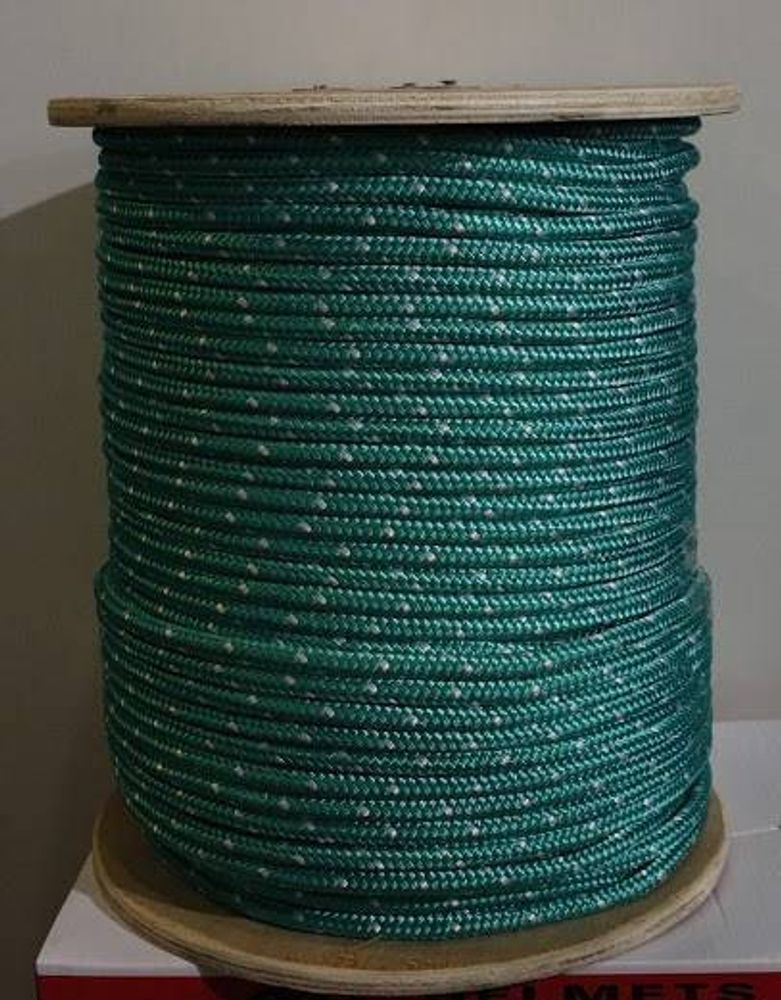 Веревка ПЭ 24-х пряд. Ф 12мм зеленая (р.н. 1900 кг)