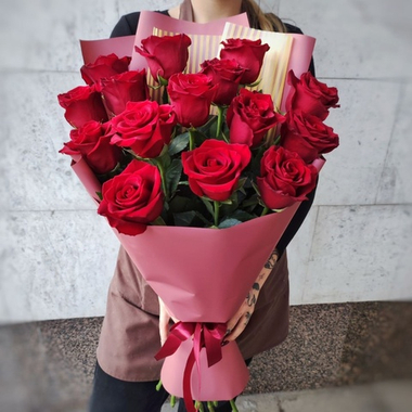 Букет из 15 роз сорта "Эксплорер" (Эквадор 60 см)