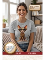 Термонаклейка на одежду, термопринт Кот Мэни