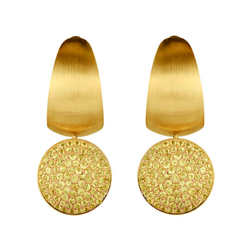 Серьги с жёлтыми сапфирами, эмаль, E0178-73/12