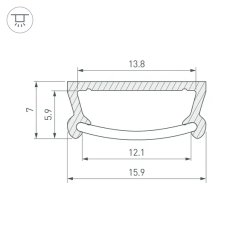 Профиль TM-2000 (CT) ANOD (Arlight, Алюминий) 017796