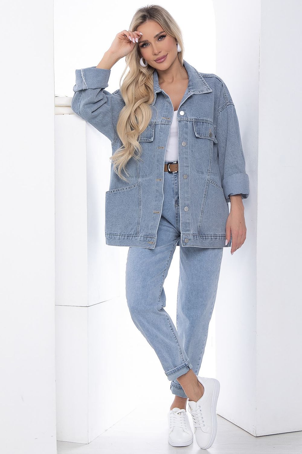 Жакет джинсовый Хлоя (серо-голубая) Б13369-4М LT Collection