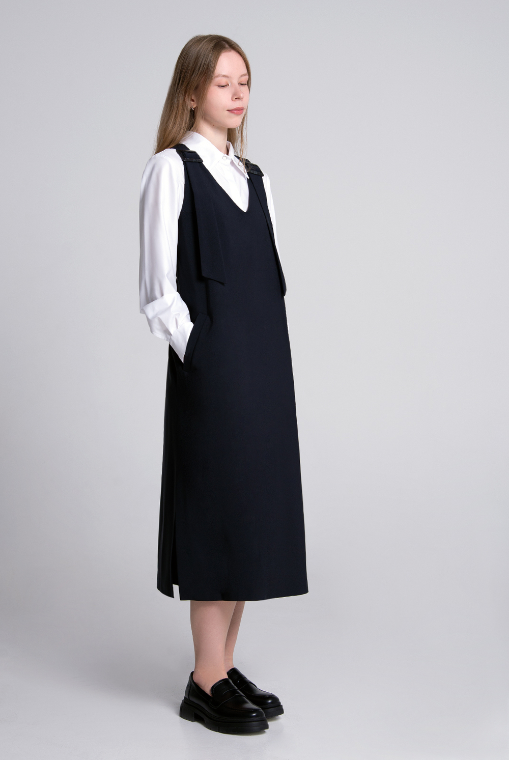 Сарафан женский 4374ЛП, Тёмно тёмно син #70ТТСи084374ЛП