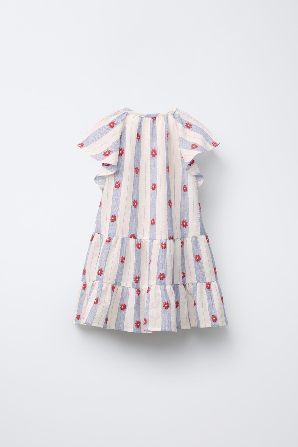 ZARA ЖАККАРДОВОЕ ПЛАТЬЕ С ЦВЕТОЧНЫМ УЗОРОМ, СИНИЙ