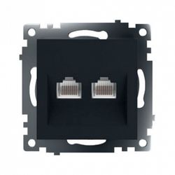 Розетка двойная Ethernet RJ-45 без рамки Stekker Катрин 50007