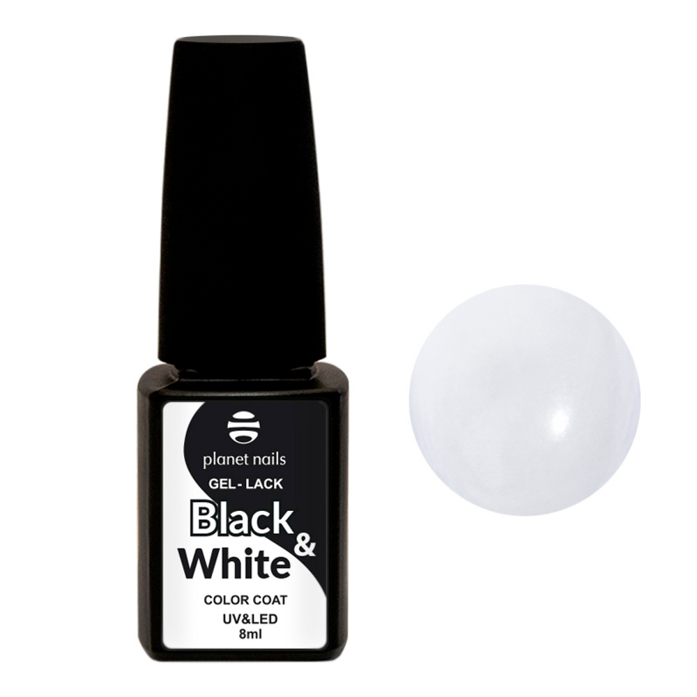 Planet Nails Гель-лак  "Black&White" 440 белый, 8мл