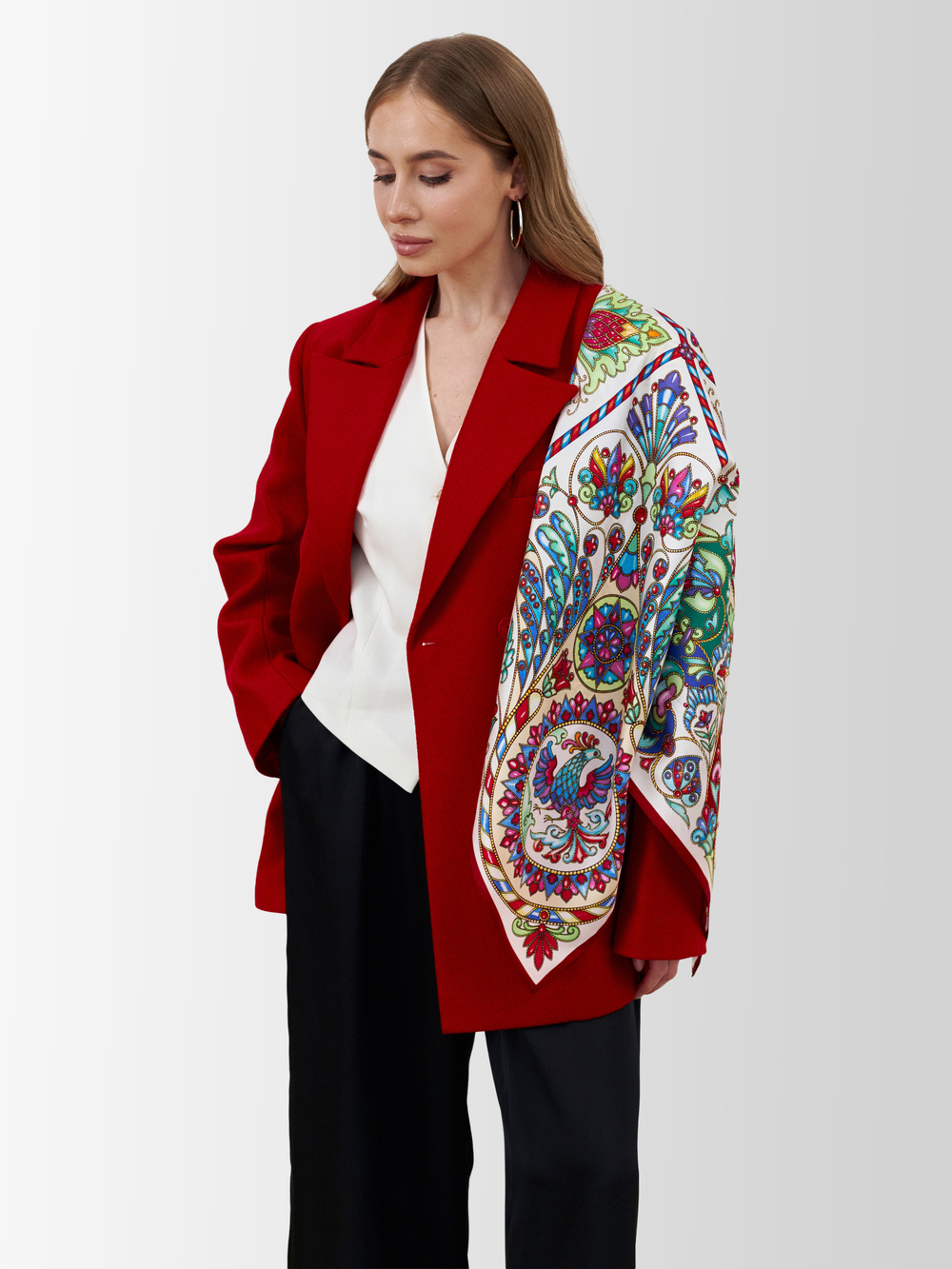 Платок «Русская эмаль» пёстрая 100% шёлк