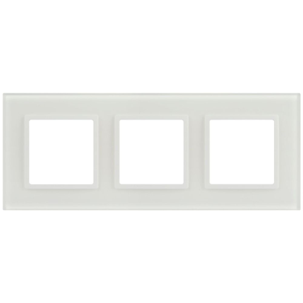 Рамка для розеток и выключателей ЭРА Elegance 14-5103-01М на 3 поста, стекло, белый матовый+бел.