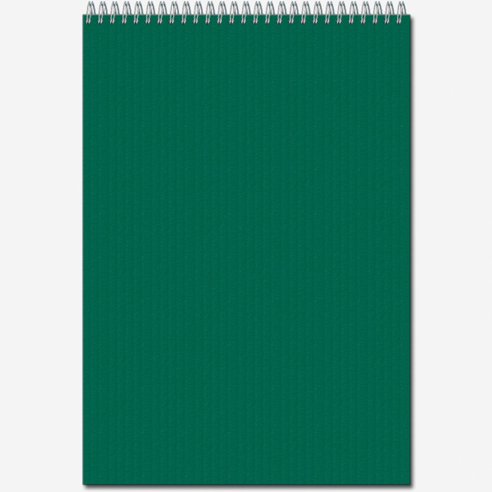 Бизнес-блокнот А4 50 листов на металлическом гребне (темно-зеленый)