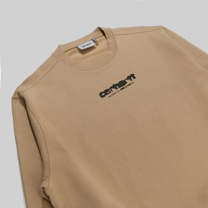 Толстовка мужская Carhartt WIP Ink Bleed Sweatshirt артикул:I032866_sable_tobacco - купить в магазине Дайс