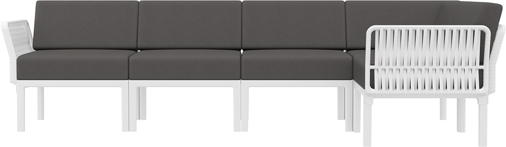 Комплект пластиковой мебели Siesta Contract Portofino Lounge Corner, белый, темно-серый