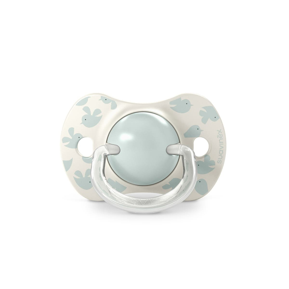 Набор физиологических пустышек Suavinex Birdies голубой, 6-18 мес