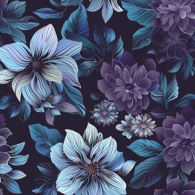 Яркие цветы на темном фоне