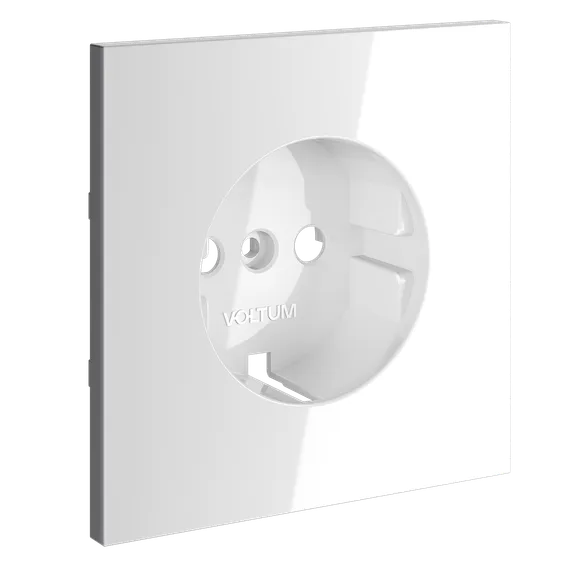 Накладка для розетки с заземлением, S70 (белый глянцевый) vls000601