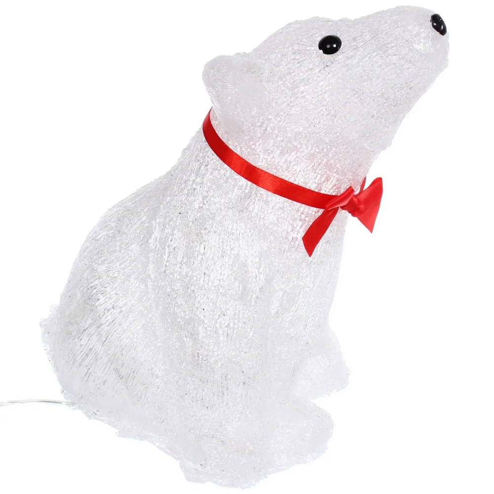 Фигура светодиодная «Белый мишка» 16,5*21*26 см, 30 ламп LED, авторежим, 220V, Белый